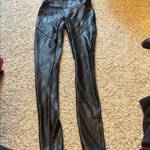 Spanx Black Faux Leather Leggings